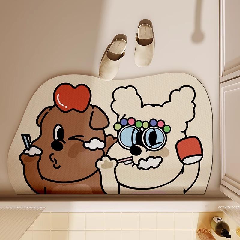 Bathroom floor mat, bathroom doorway, diatomaceous earth absorbent anti slip door mat, floor mat, toilet quick drying
