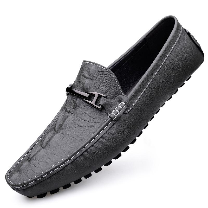 2024 New Leather Shoes Men's Black Casual Shoes Slip-on Shoes Soft Bottom Non-slip Dad Driving Shoes Business Casual Loafers