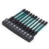 10Pcs 14in Hex Shank Screwdriver Bit Set Black Phosphating S2 Alloy Steel Impact Resistant Driver