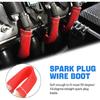 8 PCS Spark Plug Boot Protector 2500° Spark Plug Heat Sleeve Wire Covers Red