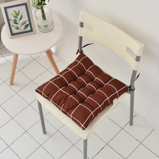 Square Polka Dots/Square Grid Tie On Chair Cushion Seat Mat Home Office Decor