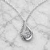 Teardrop Pendant Necklace for Women Silver Sparkling Cubic Zirconia Water Drop Pendant Jewelry Gift for Wedding Party Daily Wear Party