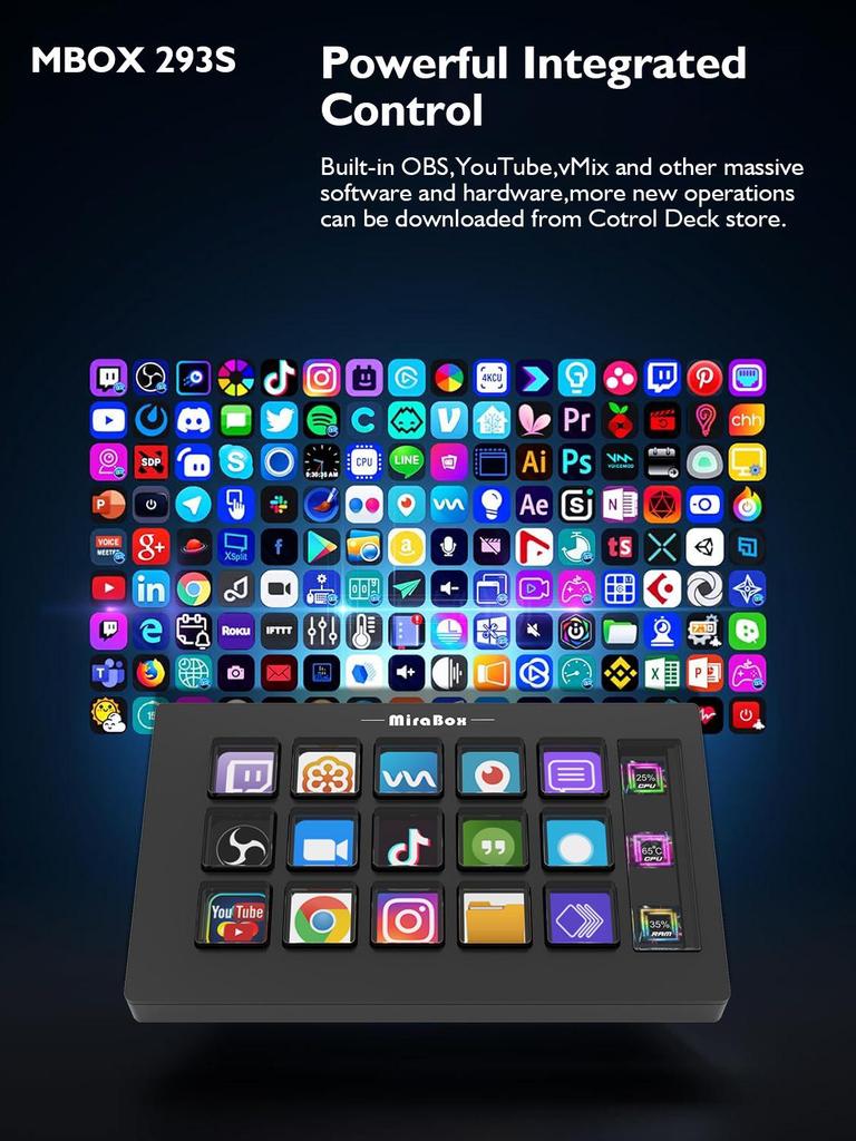 Visual Customizable Keyboard Streamdeck HSV293S Controller