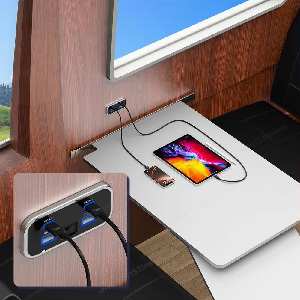 

Travel Charging Black 4-Port USB Socket Charger For RV Marine USB Charger Comprehensive Safety Features For RVs China Mainland