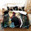 Jujutsu Kaisen Bedding Set Yuji Itadori Gojo Satoru Printed Duvet Cover Sheet Pillowcase Soft Quilt Cover Full Queen King Size