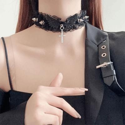 Lace Lace Necklace Solid Color Lolita Necklace Fashion Y2K Necklace  Sweet Lolita