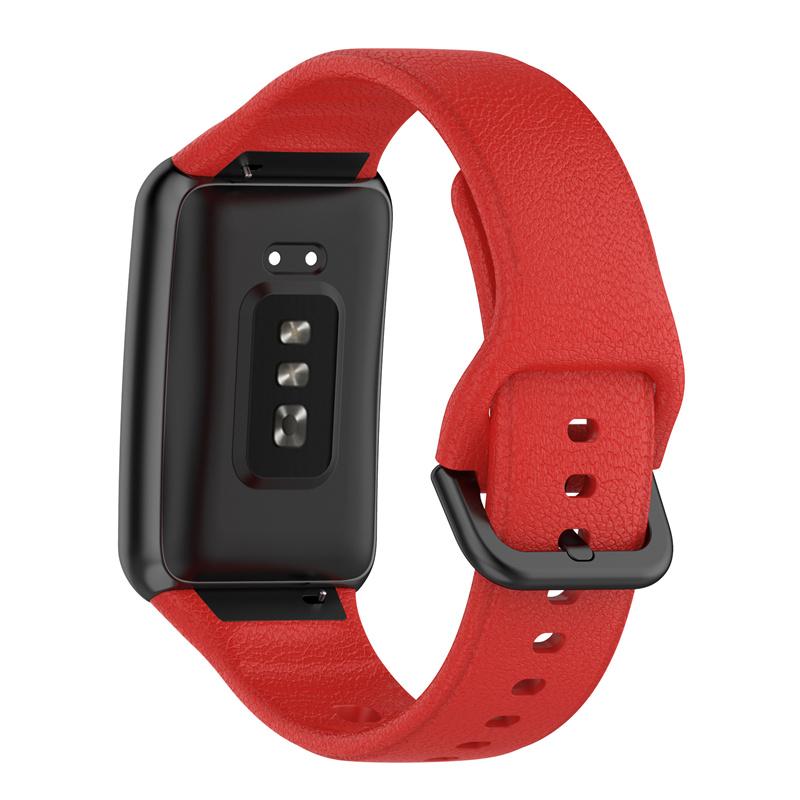 For Oppo Watch Free Textured Silicone Watch Band Replacement Wrist Strap with Black Buckle