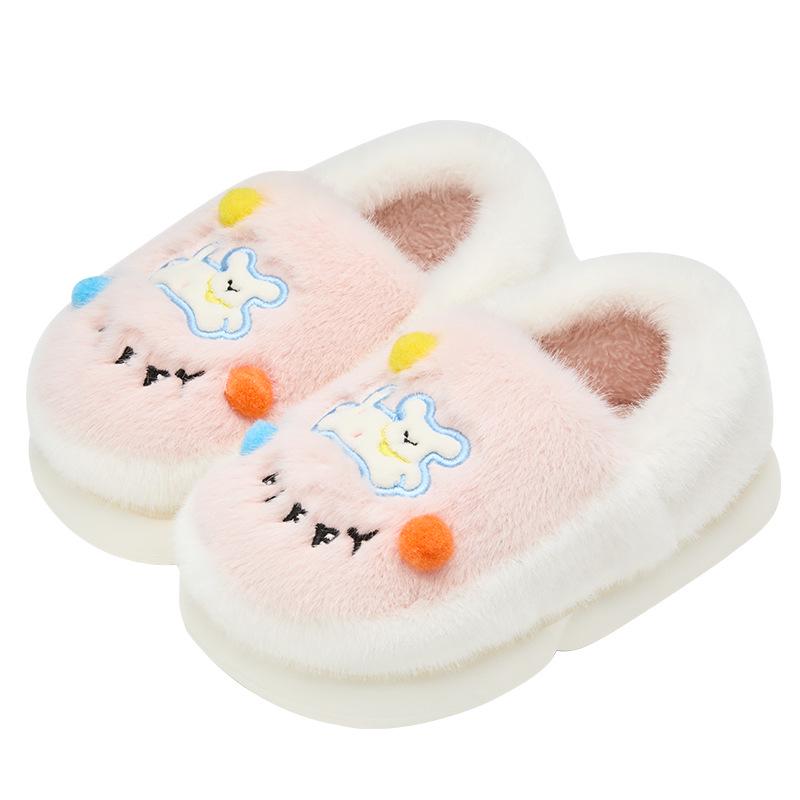 2025 Neue Warme Indoor Cartoon Flauschige Baumwoll Hausschuhe für Mittelgroße und Ältere Kinder, Jungen & Mädchen