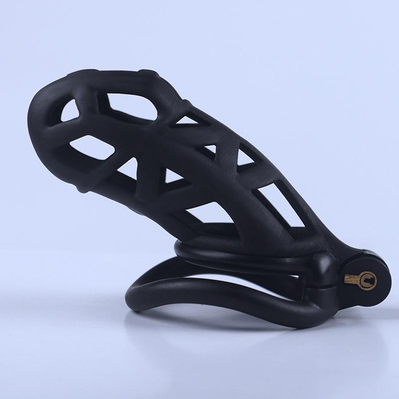 2025 new men's chastity lock black smooth SM erotic men's toy, Valentine's Day gift (purchased separately with chastity lock str