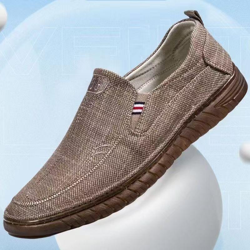 Cloth shoes walking shoes soft sole injection molding sole linen walking shoes breathable shoes