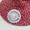 Mens Floppy Hat Anti-UV Solar Fan Cap USB Charging 300MA Current Cooling Fan Hat Floral Design Breathable Sun Cap Sun Protection