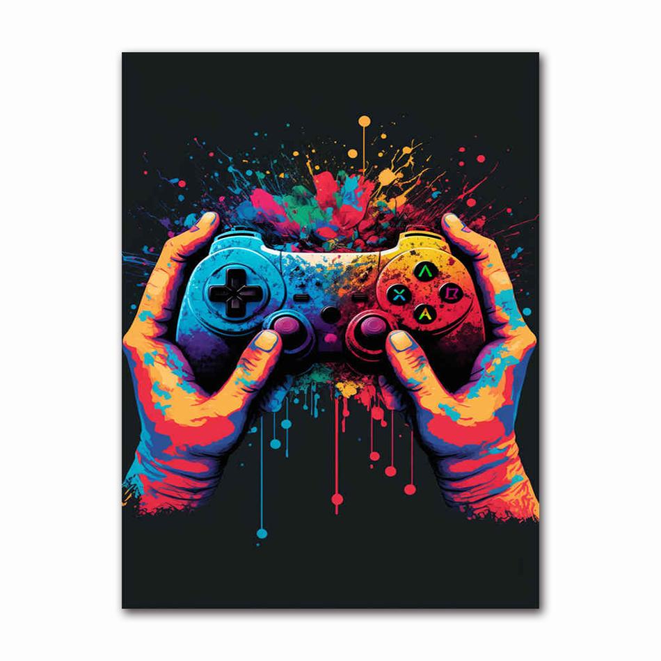 Colorful Game Controller Wall Art Poster Prints Nordic Aesthetic Picture Canvas Painting Gaming Boy Room Home Decoration