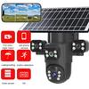 4G Solar Outdoor Camera: Full Color Night Vision, Voice Intercom, Waterproof, 3-Lens