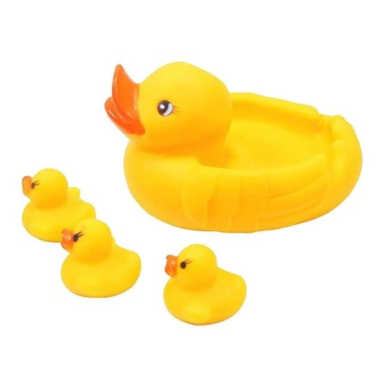 4Pcs Toy Ducks Cute Cartoon Shape Yellow Baby Toy Ducks for Shower