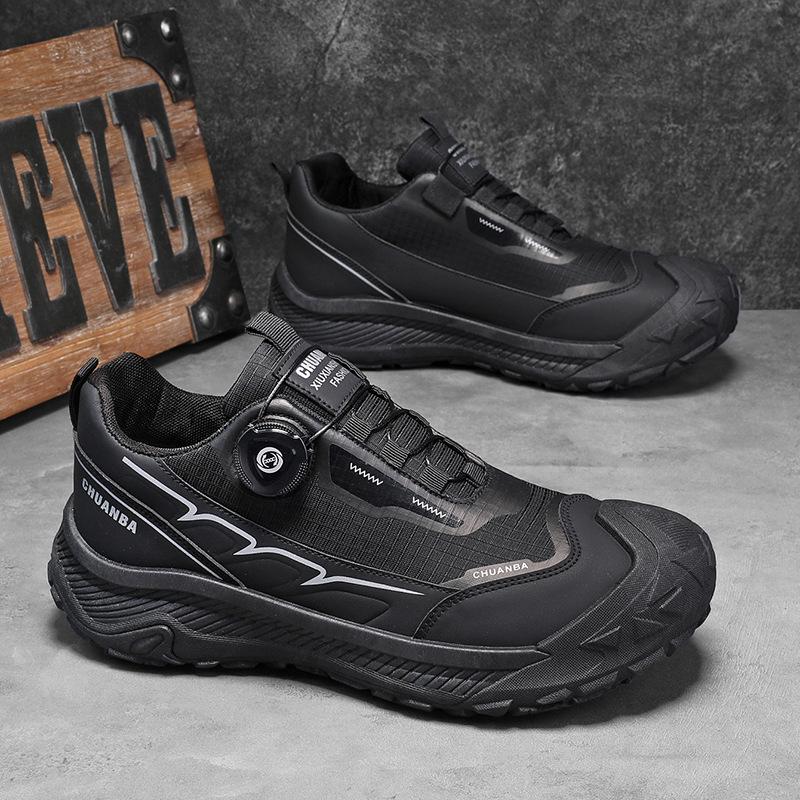 New spring breathable non-slip casual sports shoes outdoor rotating button labor protection mountaineering shoes
