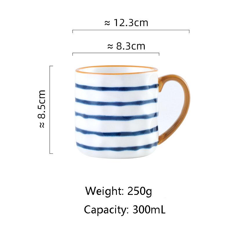 300ML Ceramic Coffee Mug Japanese Style Household Water Cup With Handlegrip Couple Cup Fashion Office Home Birthday Gift