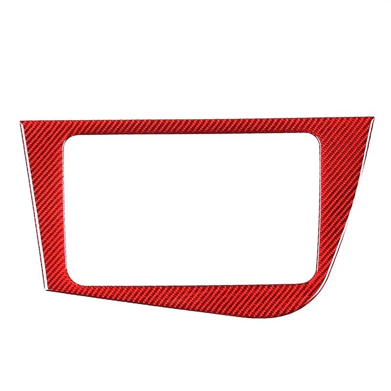 For SEAT Leon Mk2 1P 2008-2012 Soft Carbon Fiber Car Center Control Display Frame Panel Sticker Car Interior Accessories L/RHD Ujm690