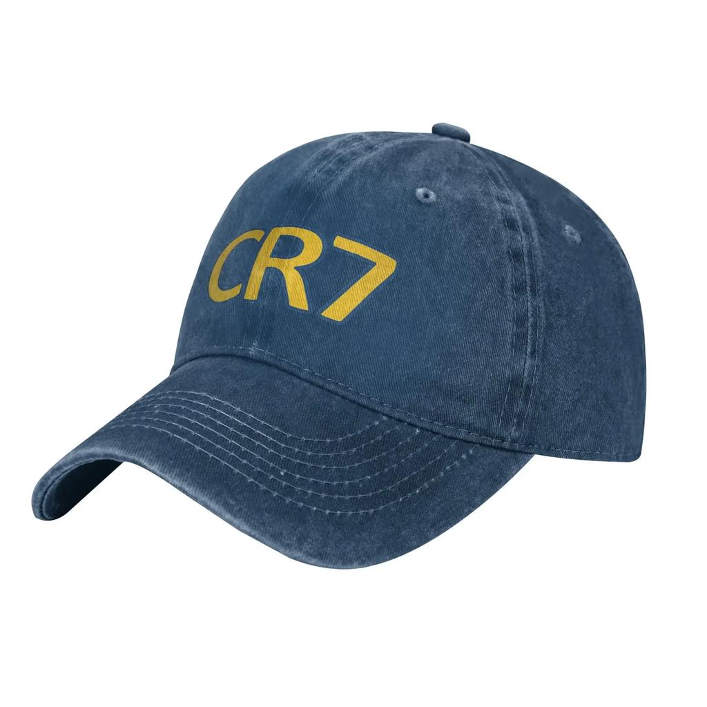 Vintage Number CR7 Football Baseball Caps for Men Women Distressed Denim Snapback Hat Soccer Outdoor Travel Soft Caps Hat