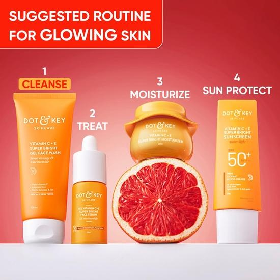 DOT & KEY Vitamin C + E Super Bright Gel Face Wash For Glowing And Brightening Skin | All Skin Types|With Triple Vitamin C|100 Ml