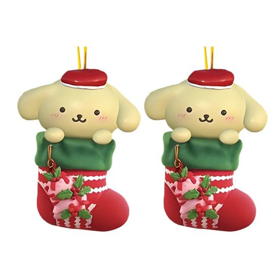 

2D Acrylic Christmas Charms Cartoon Flat Hanging Ornaments for Car Tree Home Decor Holiday Party Festive Accessories B