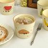 Yousheng Ceramic Coffee Mug with Ergonomic Handle 220ml Breakfast Cup Dishwasher Safe Cute Drinking Glass for Milk Tea