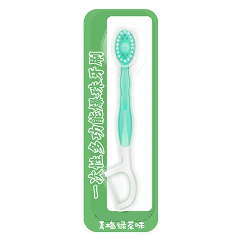 

Мини-зубная щетка с мягкой щетиной и зубная нить с ломающимися капсулами со вкусом и встроенным зубочисткой