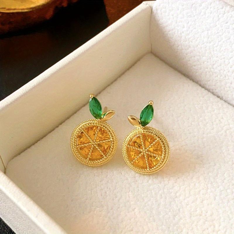 Cute Lemon Earrings - Shiny Fruit Studs, Sweet Creative Jewelry for Women, Birthday Anniversary Christmas Gift, Party Accessories