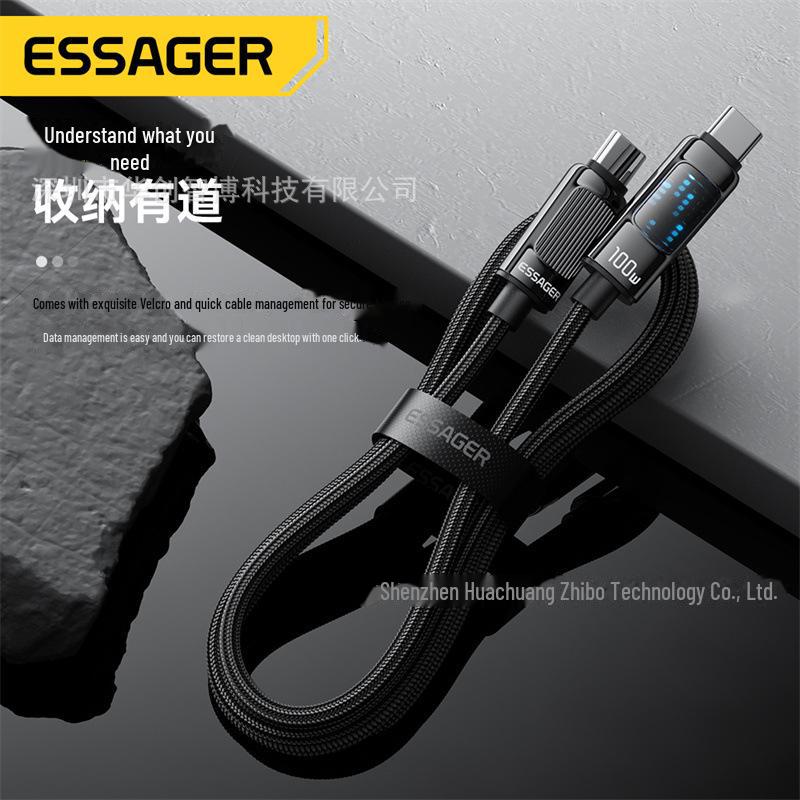 ESSAGER Streamer Series 100W PD Fast Charging Cable for Phones, Tablets, and Laptops