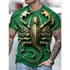 T-shirt Estiva da Uomo Girocollo Stampata in 3D Moda Versatile Traspirante Tendenza Casual