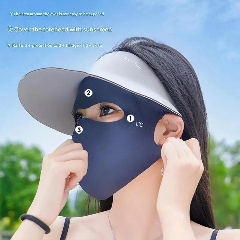 2026 Hyaluronic Acid Summer Full Face Sun Protection Mask Women's UV Shield Breathable Face Cover