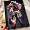 Silk Scarf Women'S Scarf Shawl 70Cm Korean Small Square Scarf Satin Surface Print Sun-Proof Headscarf