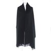Great HERMES Logo embroidered fringe extra large shawl stole black cashmere Used
