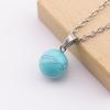 Pendentif Sphère en Pierre de Cristal Naturelle, 14 mm, Fermoir Graine de Melon, Trou Unique Collier DIY, N766