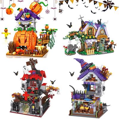Zestaw kreatywnych klocków na Halloween Chatka nawiedzona Dom dyniowy Zestaw klocków dekoracyjnych Zabawki Prezenty na przyjęcie urodzinowe