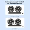 12V Double Motor Vehicle Fan, USB Car Air Ventilator with Two Speed Control, Horizontal and Vertical Adjustment Features