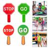 W89C 10PCS/Pack Handheld Stop and Go Sign Reversible Crossing Guard Stop Sign