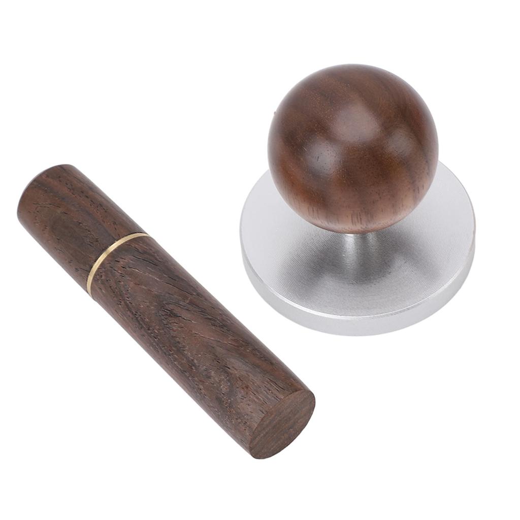 Coffee Tamper Coffee Distribution Tool with Wooden Round Handle Stainless Steel Base