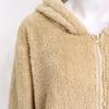 **Winter Loose Plush Women's Long Sleeve Hooded Zip Up Cardigan Jacket Fuzzy Fleece Coat**