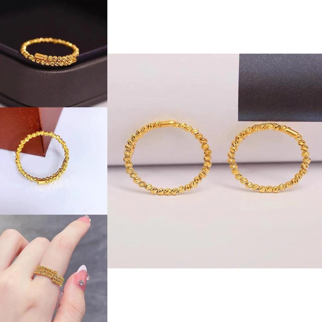 Fashionable Women's Open Adjustable Memory Disco Ring In Beautiful Gold Plated Brass Design