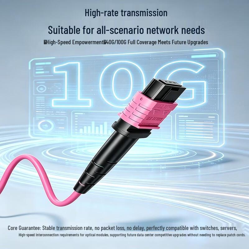 SAMZHE 12-Core OM4 MPO to MPO Fiber Optic Patch Cable