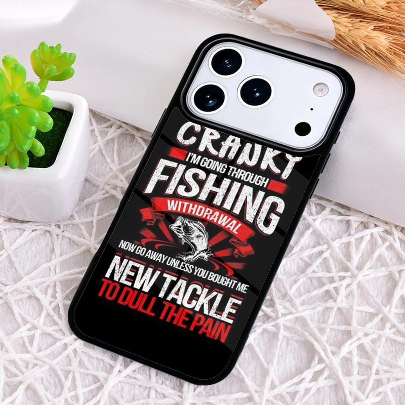 Fishing-Quote-Please-Hold Phone Case for iPhone 17 Air 16 15 11 12 14 13 Pro Max Shockproof Cover