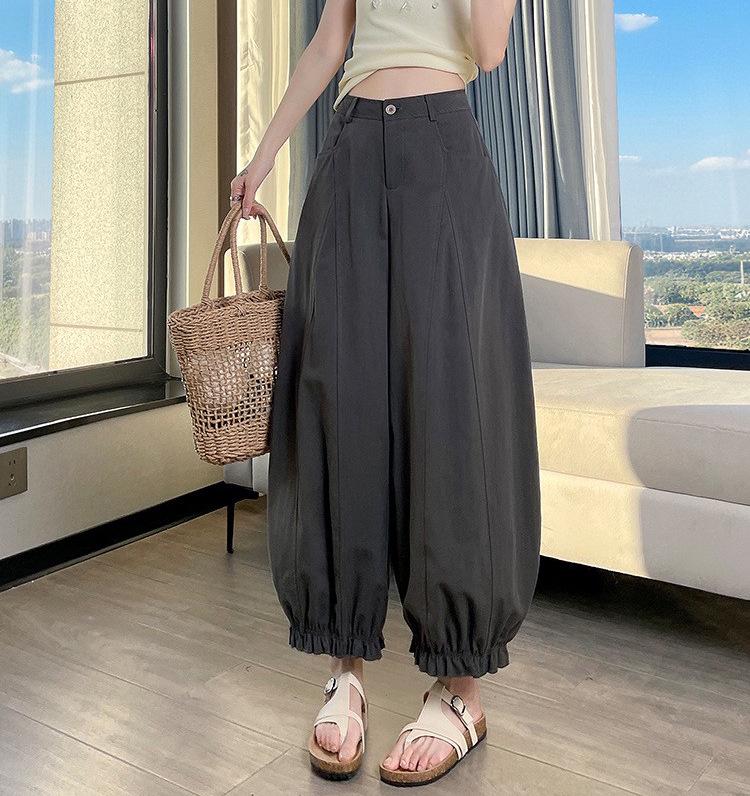 2026 Spring Lace Wide-Leg Women s Slimming Relaxed Fit Petite Balloon Pants Large