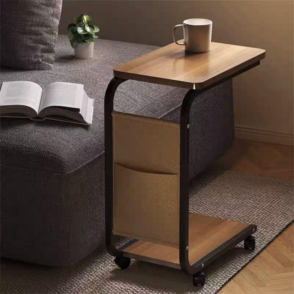 Movable Sofa Side Table 2-Tier Storage Shelf Bedside Table High Quality Coffee Table