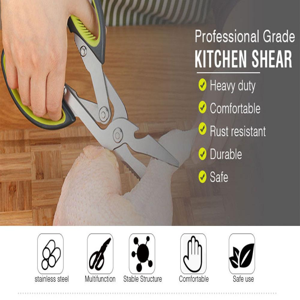 Kuchyňské nůžky 6v1 2cr13 Heavy Duty zakřivené multifunkční nůžky na kuřecí kosti na potraviny Zelenina Rybaření Nůž na vaření