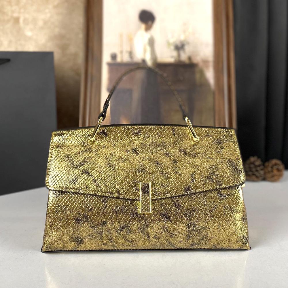 Versatile High-End Glossy Snake Print Patchwork Crossbody and Shoulder Bag for Moms - 2025 Bestseller