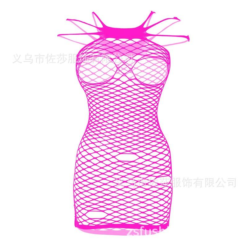 Sexy underwear one-piece mesh mesh sexy hollow suspender skirt short skirt
