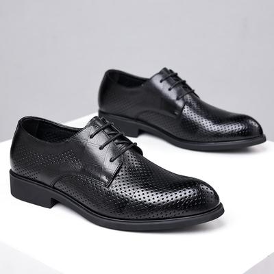Lederschuhe Herren Sommer Schuhe mit Höhenabsatz Herren hohle Kleiderschuhe Lederschuhe Pendlerschuhe