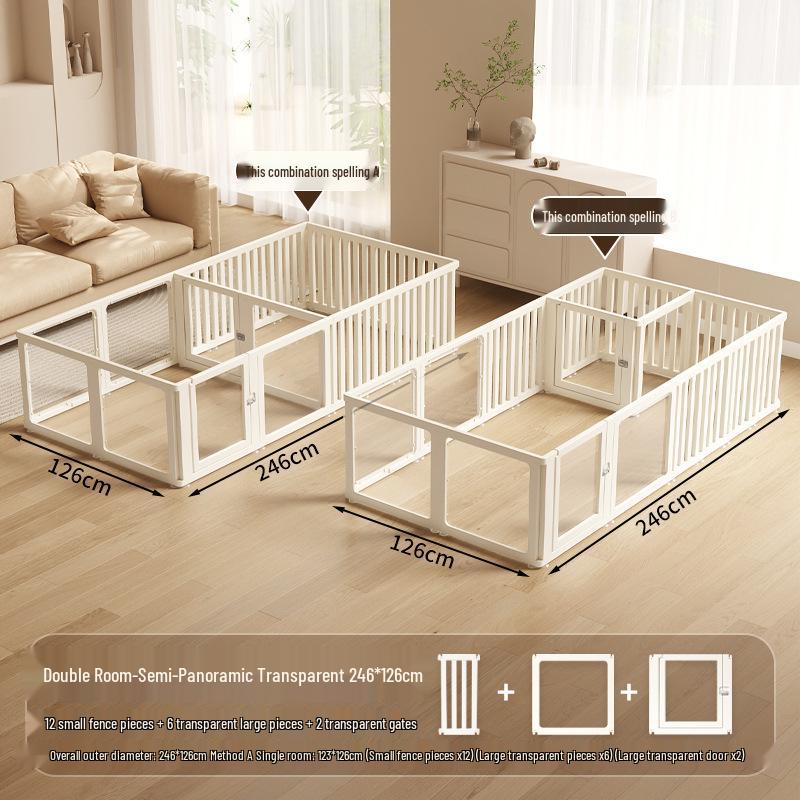 Gard Interior din Acril Transparent pentru Câini Mici - Incintă de Siguranță & Casuță pentru Câini