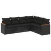 VidaXL Salon de Jardin avec Coussins 6 pcs, Canapés de Terrasse, Ensemble de Meubles de Patio, Mobilier d'Extérieur, Noir 3258401