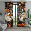 2PCS- Halloween Ghost Pumpkin Pattern Printed Curtains   Window Decorations   Home Decorations   Room Decorations